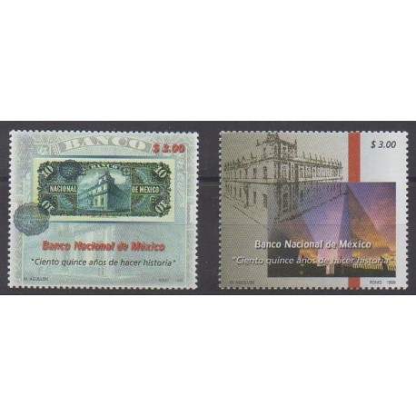 Mexique - 1999 - No 1869/1870 - Monnaies, billets ou médailles