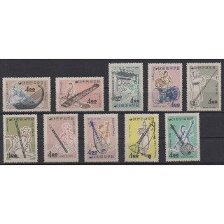 Acheter cette série de timbres de Corée du Sud de l'année 1963 (No 320/329).
