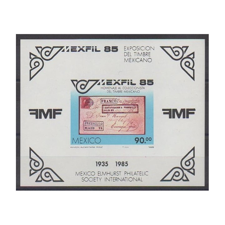 Buy this souvenir sheet  of Mexico of the year 1985 (Nb BF28).