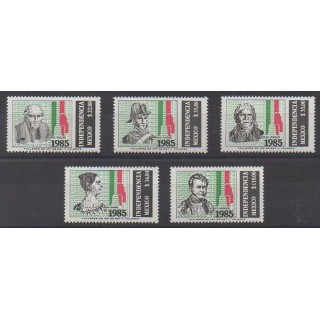 Buy this set of stamps of Mexico of the year 1985 (Nb 1114/1118).