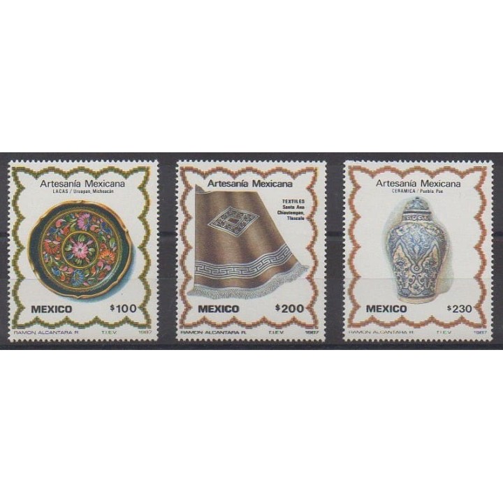 Acheter cette série de timbres du Mexique de l'année 1987 (No 1186/1188).
