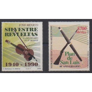 Buy this set of stamps of Mexico of the year 1990 (Nb 1337/1338).