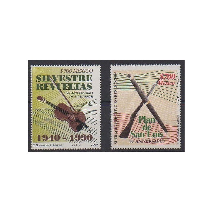 Buy this set of stamps of Mexico of the year 1990 (Nb 1337/1338).