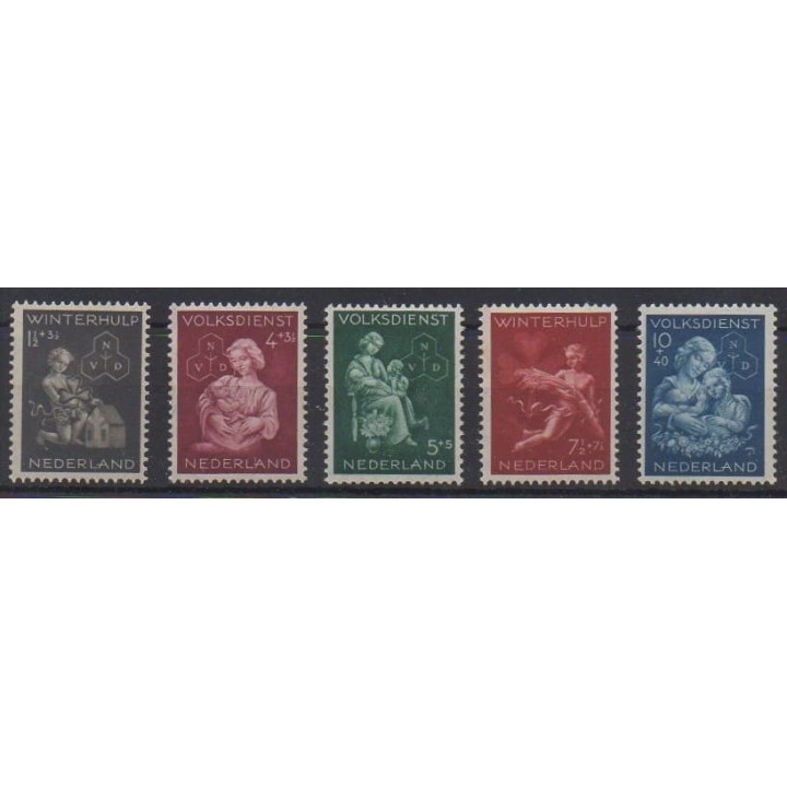 Acheter cette série de timbres des Pays-Bas de l'année 1944 (No 413/417).
