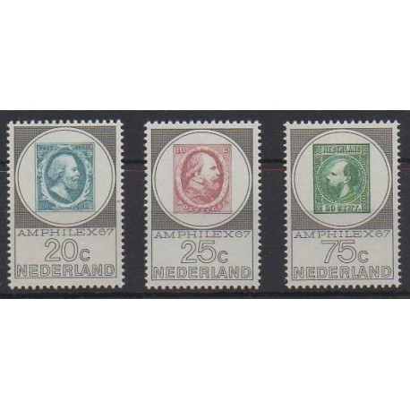 Pays-Bas - 1967 - No 852/854 - Timbres sur timbres - Exposition - Philatélie