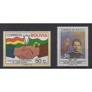 Buy this set of stamps of Bolivia of the year 1988 (Nb 712/713).