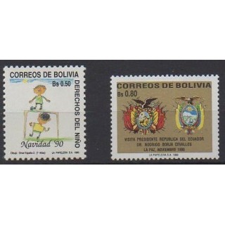 Acheter cette série de timbres de Bolivie de l'année 1990 (No 760/761).
