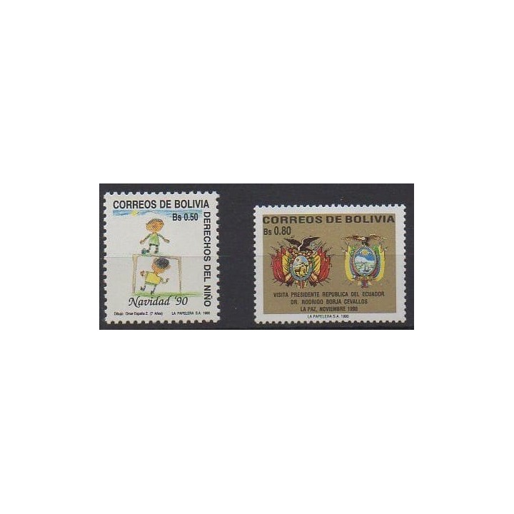Acheter cette série de timbres de Bolivie de l'année 1990 (No 760/761).