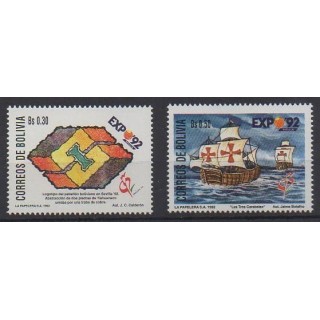 Acheter cette série de timbres de Bolivie de l'année 1992 (No 789/790).
