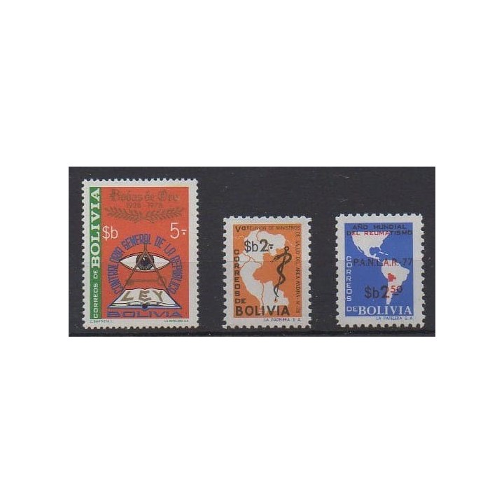 Acheter cette série de timbres de Bolivie de l'année 1978 (No 571/573).