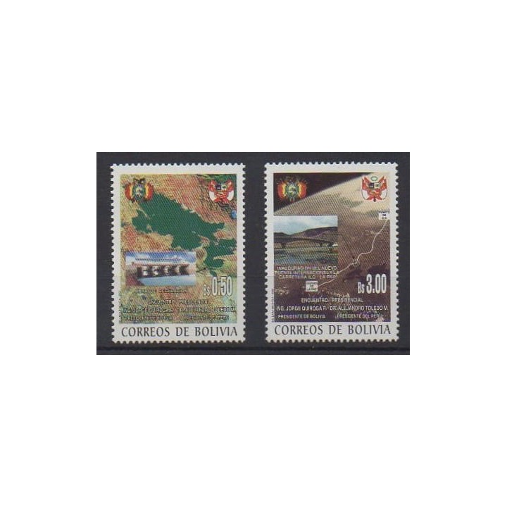 Buy this set of stamps of Bolivia of the year 2002 (Nb 1118/1119).