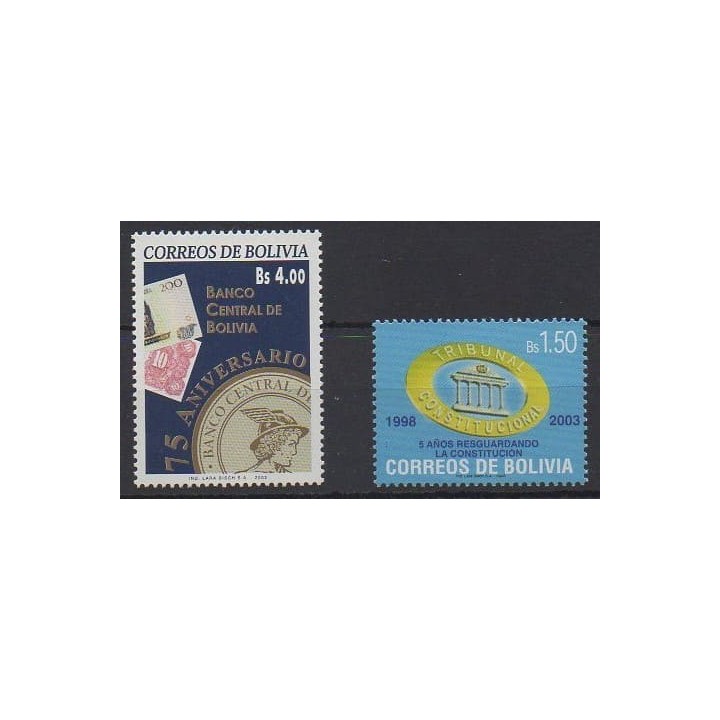 Acheter cette série de timbres de Bolivie de l'année 2003 (No 1153/1154).