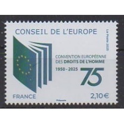 France - Timbres de service - 2025 - No 188 - Europe - Droits de l'Homme