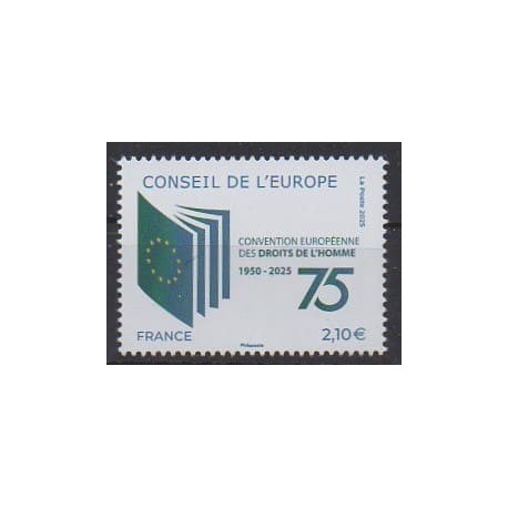 France - Timbres de service - 2025 - No 188 - Europe - Droits de l'Homme