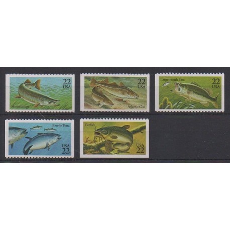États-Unis - 1986 - No 1622/1626 - Vie marine