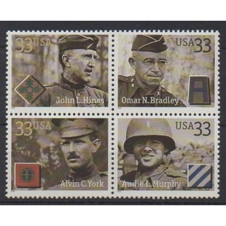 États-Unis - 2000 - No 3058/3061 - Première Guerre Mondiale - Seconde Guerre Mondiale