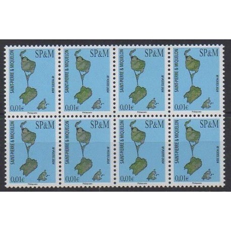 Saint-Pierre et Miquelon - 2024 - Carte de l'Ile 1c - Bloc de 8