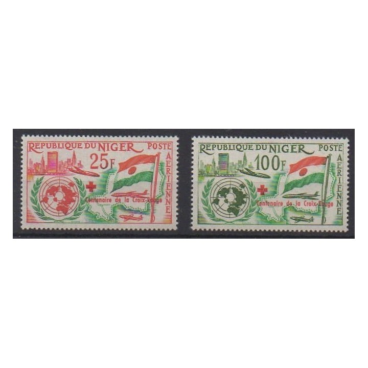 Acheter ces timbres du Niger  de l'année 1963 (No PA28/PA29).