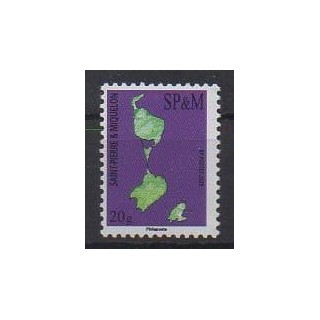 Acheter ce timbre de Saint-Pierre et Miquelon de l'année 2025 (Carte de l'ïle - International).