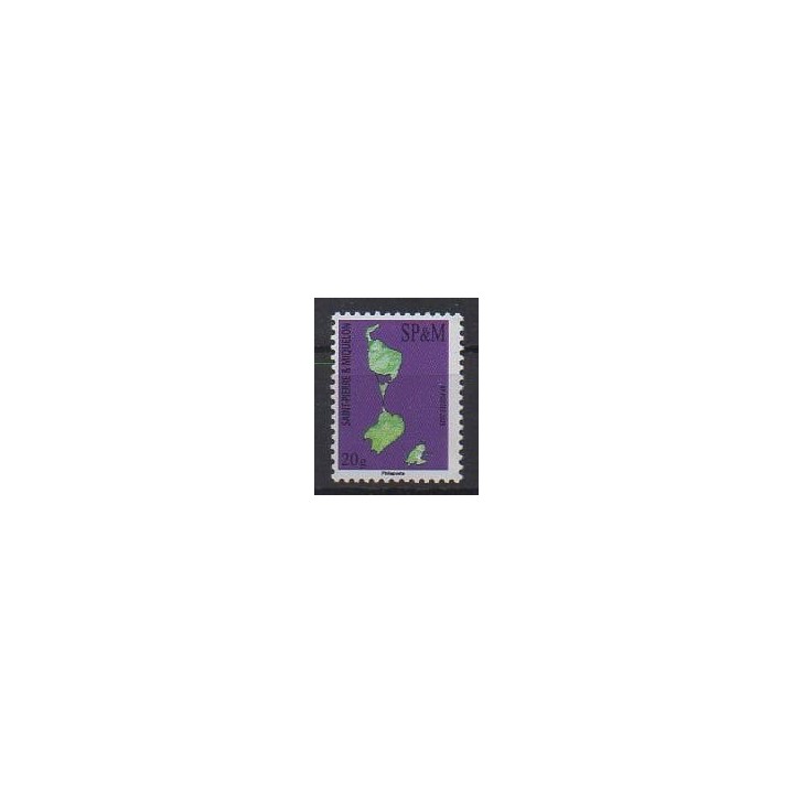 Acheter ce timbre de Saint-Pierre et Miquelon de l'année 2025 (Carte de l'ïle - International).
