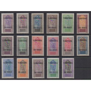 Acheter cette série de timbres du Niger de l'année 1921 (No 1/17).