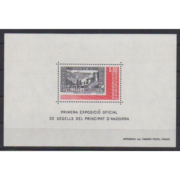 Buy this souvenir sheet  of French Andorra of the year 1982 (Nb BF1).