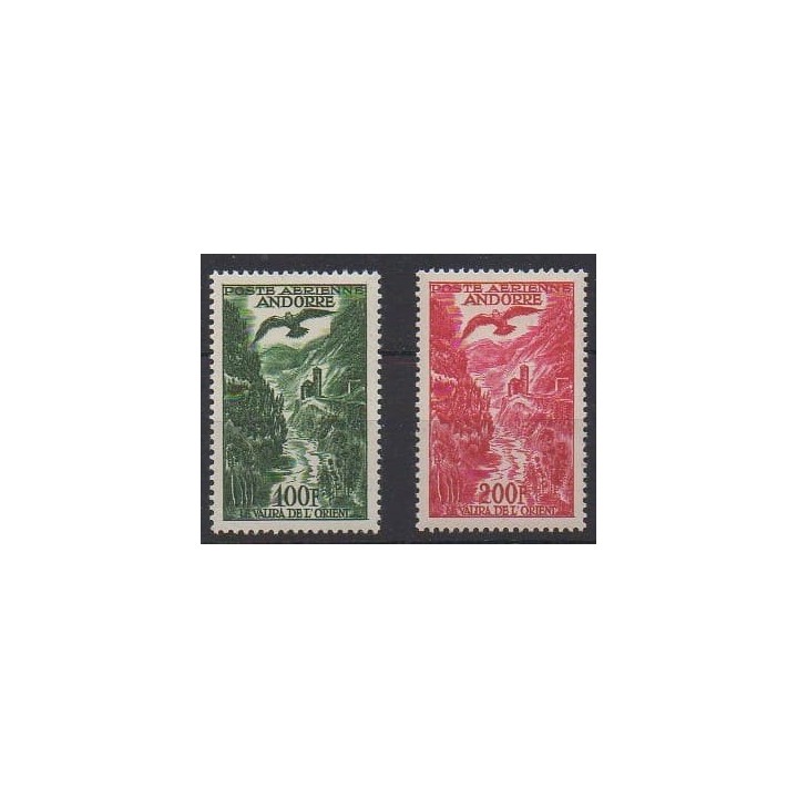 Buy these stamps of French Andorra of the year 1955 (Nb PA2/PA3). - Mint hinged