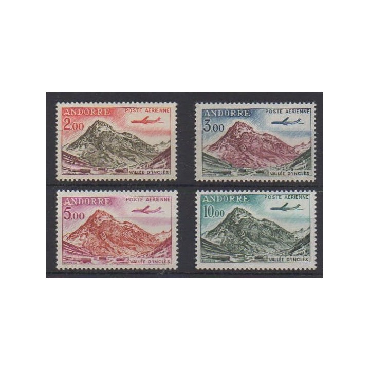 Acheter ces timbres d'Andorre français de l'année 1961 (No PA5/PA8).