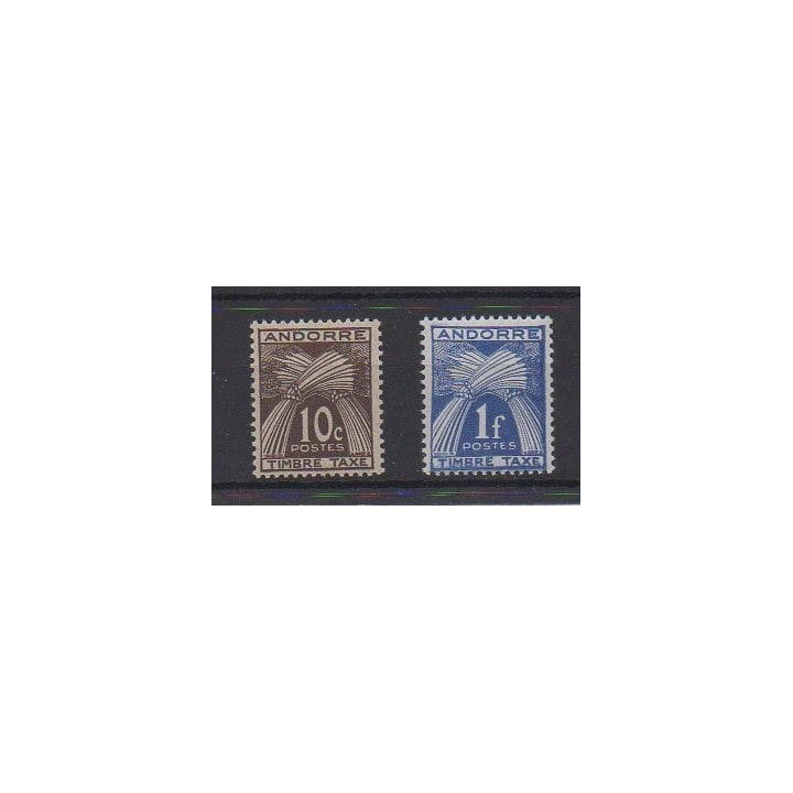 Acheter cette série de timbres d'Andorre français de l'année 1946 (No T32/T33).