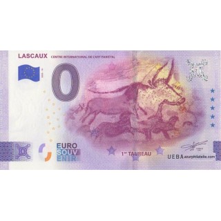 Euro banknote memory - 2025 - Lascaux -  1er taureau - (Dordogne)