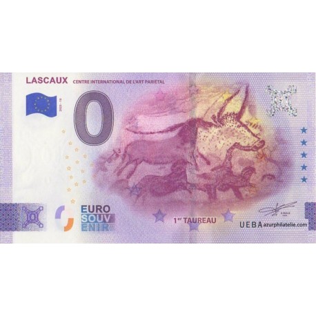 Euro banknote memory - 24 - Lascaux - 1er taureau - 2025-10