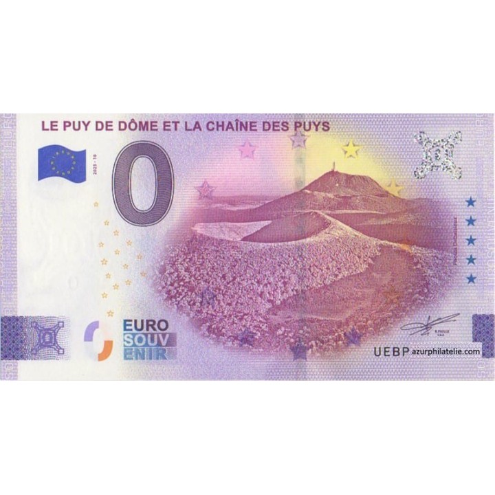 Billet souvenir touristique - 2025-10 - Le Puy de Dôme et la Chaine des Puys - (Puy-de-Dôme)