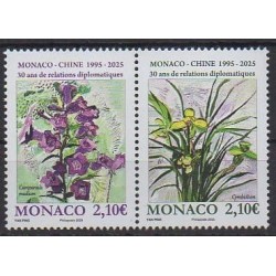 Monaco - 2025 - Relations diplomatiques Monaco - Chine - Fleurs - Histoire -