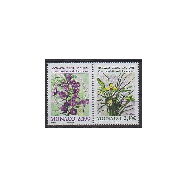Buy this stamp of Monaco of the year 2025 (Relations diplomatiques Monaco - Chine).