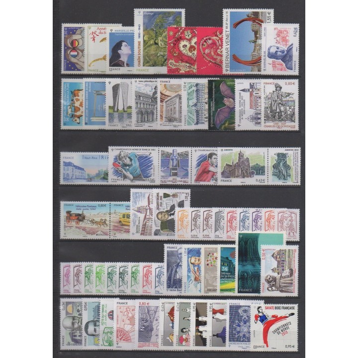 Acheter cette série de timbres et ces 16 blocs feuillets de France  de l'année 2013 (No 4711/4831 - BF133 - C1520A).