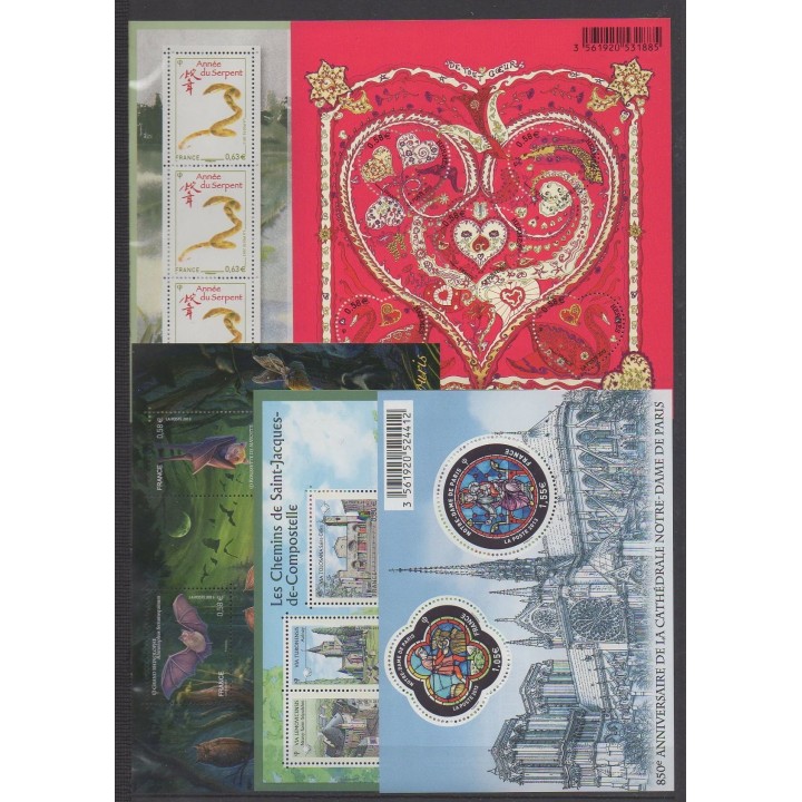 Acheter cette série de timbres et ces 16 blocs feuillets de France  de l'année 2013 (No 4711/4831 - BF133 - C1520A).