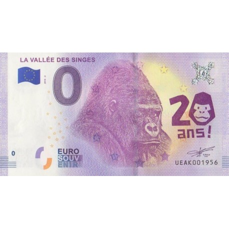 Euro banknote memory - 86 - La vallée des Singes - 2018-2 - Nb 1956