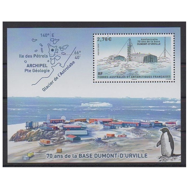 Buy this souvenir sheet  of FSAL of the year 2026 (La base Dumont-d'Urville).