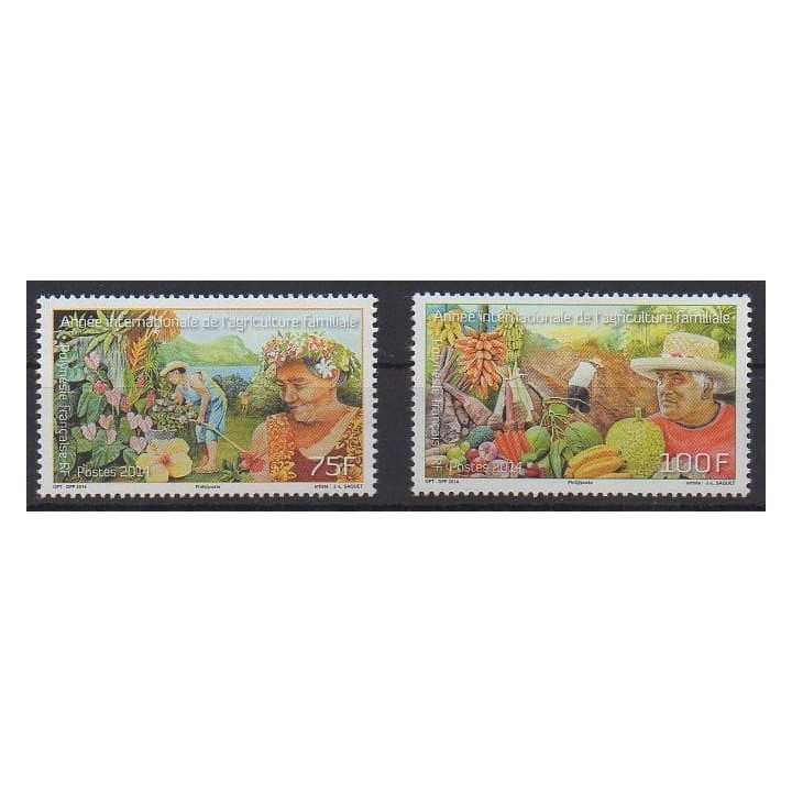 Acheter cette série de timbres de Polynésie de l'année 2014 (No 1054/1055).