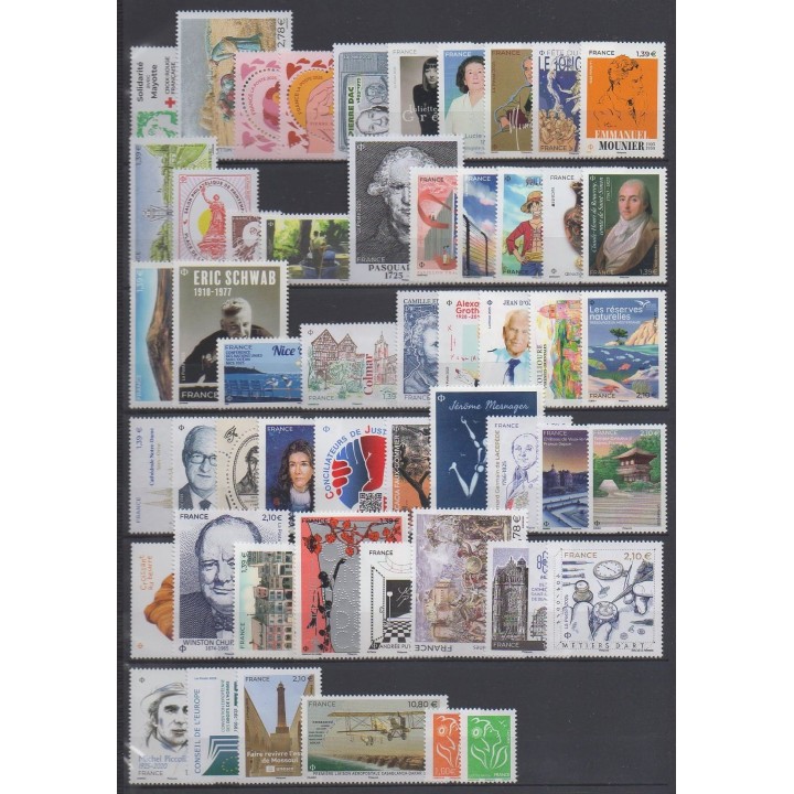 Acheter les timbres et les 20 blocs-feuillets de France  de l'année 2025 (No 5838/5945 - BF159 - PA 95 - S188/S189).