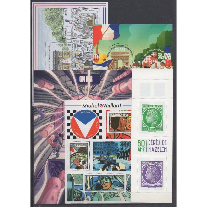 Acheter les timbres et les 20 blocs-feuillets de France  de l'année 2025 (No 5838/5945 - BF159 - PA 95 - S188/S189).