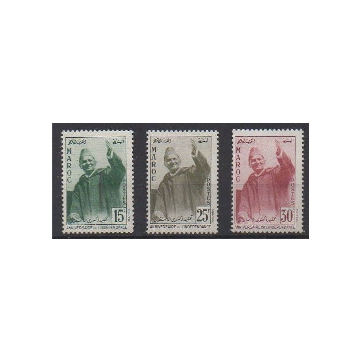 Buy this set of stamps of Morocco of the year 1957 (Nb 374/376).