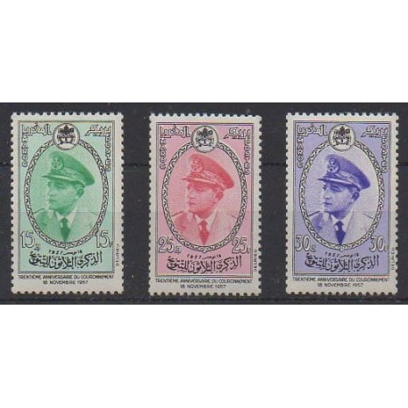 Maroc - 1957 - No 380/382 - Royauté - Principauté - Histoire