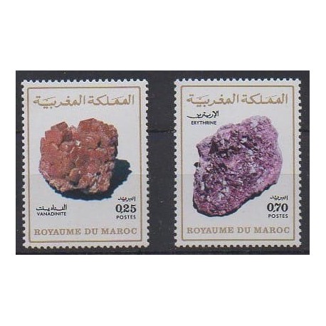 Maroc - 1974 - No 698/699 - Minéraux - Pierres précieuses