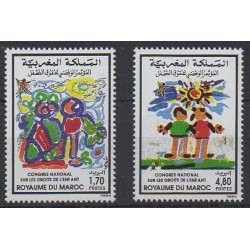 Morocco - 1994 - Nb 1158/1159 - Childhood - Children's drawings