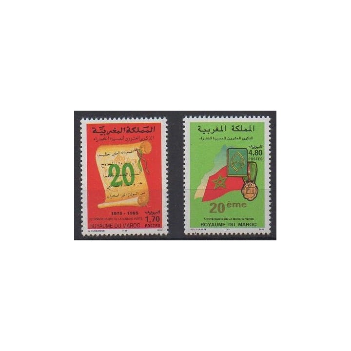 Buy this set of stamps of Morocco of the year 1995 (Nb 1184/1185).