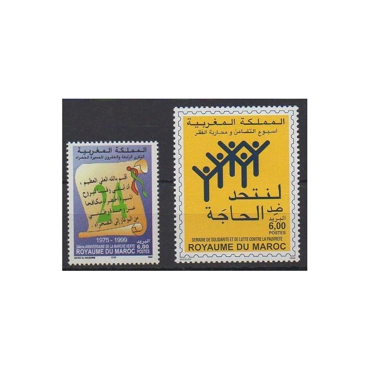 Buy this set of stamps of Morocco of the year 1999 (Nb 1244/1245).
