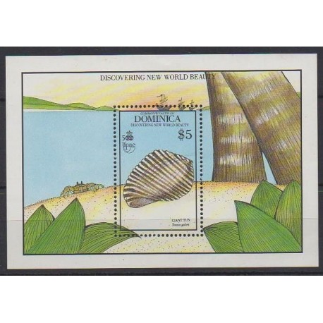 Dominique - 1990 - Nb BF166 - Sea life - Christophe Colomb - Mint hinged