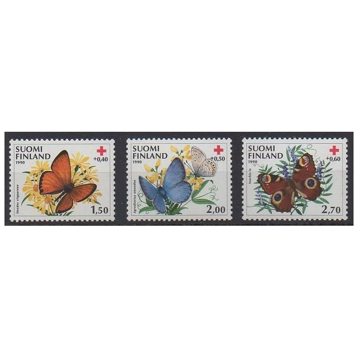 Acheter cette série de timbres de Finlande de l'année 1990 (No 1076/1078).
