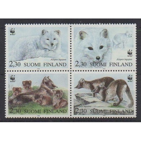 Finlande - 1993 - No 1166/1169 - Mammifères - Espèces menacées - WWF